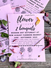 Load image into Gallery viewer, 2 FLOWER BOUQUETS PUNCHCARD, FARMERS MARKET 2024