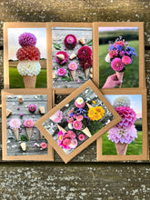 Load image into Gallery viewer, Greeting Cards Dahlia Ice-Cream Cone Set, 12 total - Includes Shipping