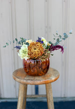 Load image into Gallery viewer, Pick-Up Oct 24th**Glass Pumpkin Vase w/flowers (ORANGE or CLEAR)