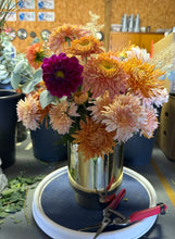 Load image into Gallery viewer, Pick-Up at Market**OCT 31st, Gold Vase with flowers