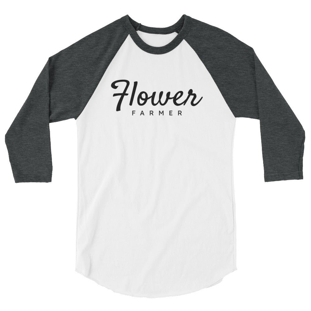 Shirt - White & Heather Charcoal, 3/4 sleeve raglan shirt - 100% cotton, pre-washed